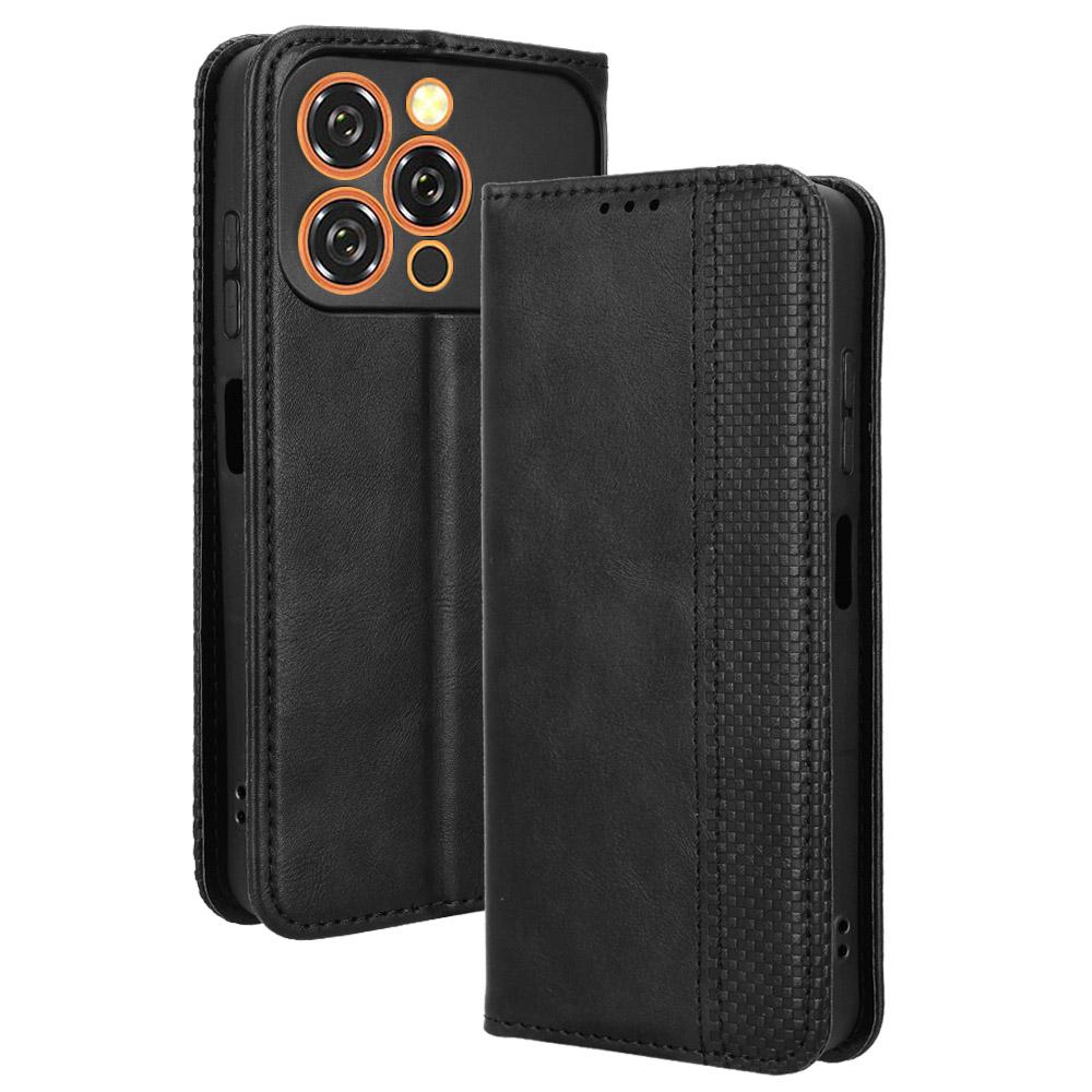 Flip Cover Compatible for Oukitel C17 Leather Case [Flip Vintage Leather] Shockproof Durable Retro Phone Case