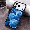 Blue Rose Flower Phone Case For iPhone 17 16 15 14 13 12 11 Pro Max Plus 17Air Soft Silicone Cover