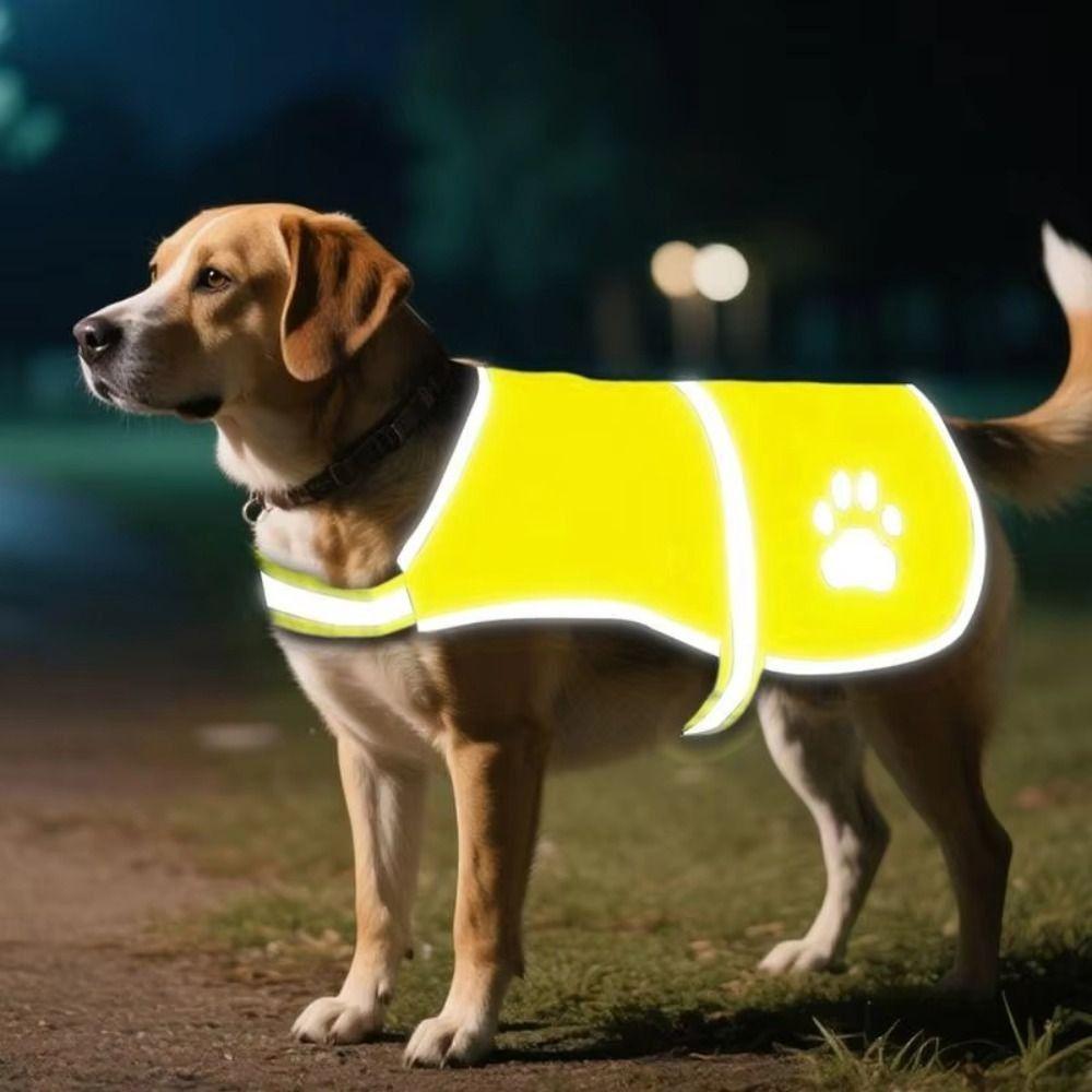 High Visibility Dogs Reflective Vest Fluorescent Adjustable Dog Vis Jacket Ventilate Cozy Night Safety Pet Clothes
