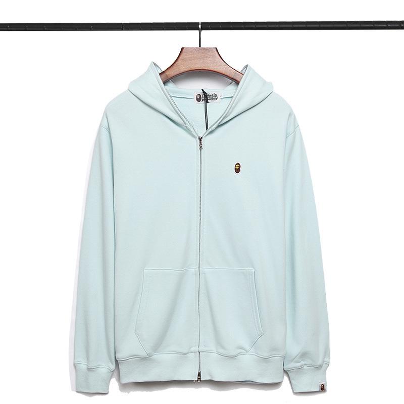 BAPE Unisex Bawełniana Bluza Rozpinana z Klasycznym Haftowanym Logo Małpy