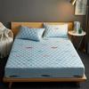 Quilted Waterproof Fitted Sheet With Elastic Queen King Size Mattress Cover Solid Color Bed Sheets (No Pillowcase)