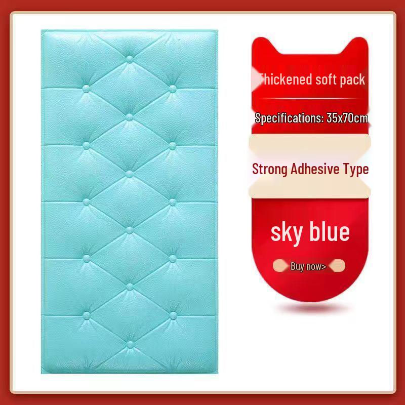 3D Soft Foam Self-Adhesive Wall Sticker for Kids – Anti-Collision, Tatami Style Headboard & Wall Surround Upholstery