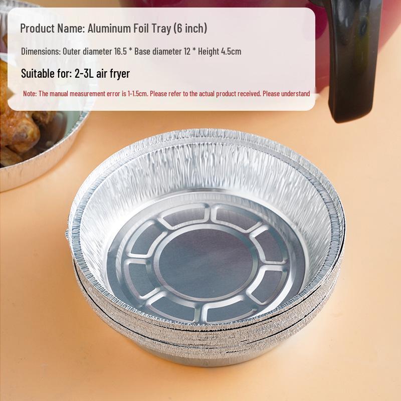 Square Thickened Disposable Aluminum Foil Pan for Air Fryer and Grilling 10 pieces OPP Bag