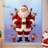 PVC Festive Window Stickers Christmas Cling, Cute Santa Claus And Elf Boys Decal, DIY Glass Decals Winter Holiday Reusable Static Sticker for