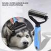 Double Sided Stainless Steel Pet Deshedding Brush Dog Grooming Comb for Shedding And Dematting - Efficient Pet Care Tool