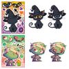 6Sheets Halloween DIY Puzzle Sticker Games 6 Pumpkin Ghost Mummy Witch Make A Face Funny Assemble Jigsaw Stickers Kids Toys
