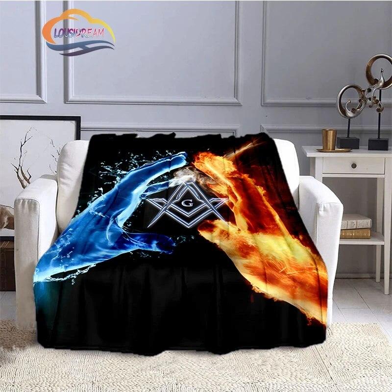 Fashion Northern Europe Freemasonry Blanket Masonic Portable Sofa  Freemason Flannel Warm Four Seasons Camping Blanket