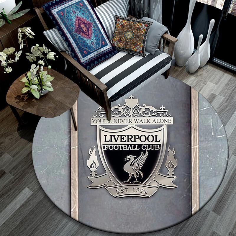 Liverpool Football Club3 Round Area Rug,Carpet Rug for Living Room Bedroom Sofa Playroom Decor,Non-slip Floor Mat