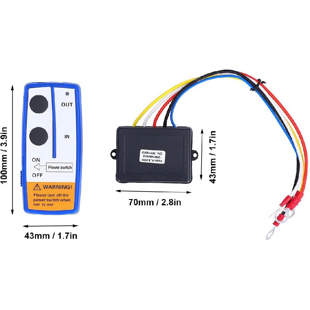 

Dump Trailer Remote Kit-Winch Remote Control Kit, 12V Electric Winch Remote Control System Transmitter Receiver Kit Replacement for Truck ATV SUV