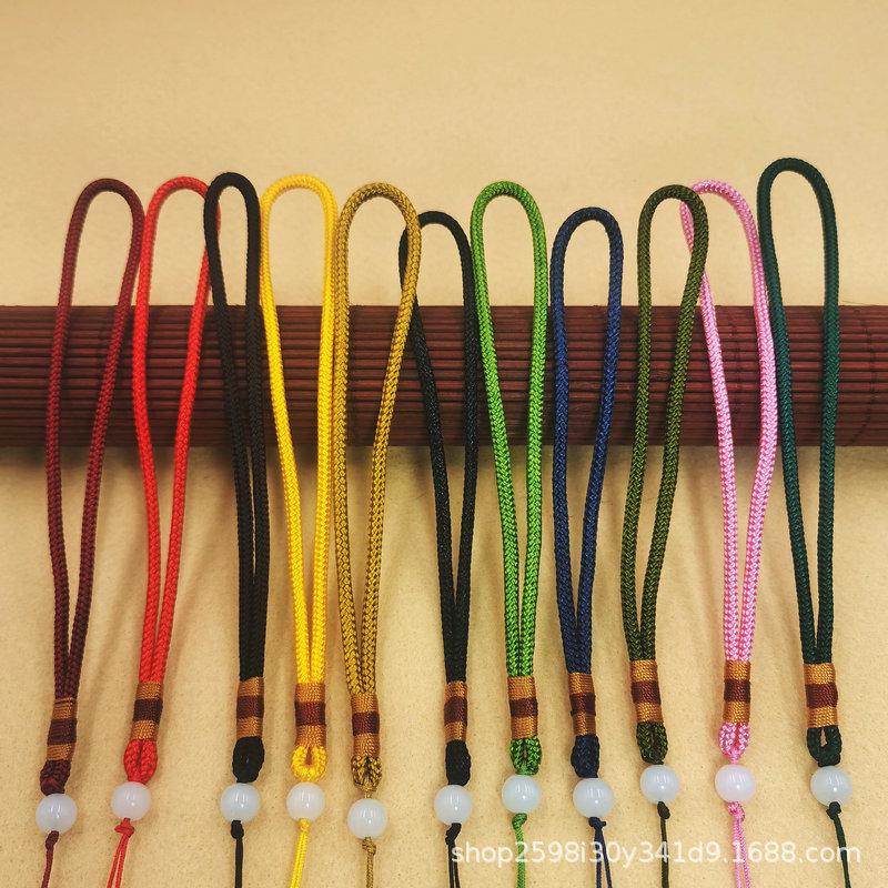 Hand-Woven Colorful Thread Pendant Rope with Jade Bead