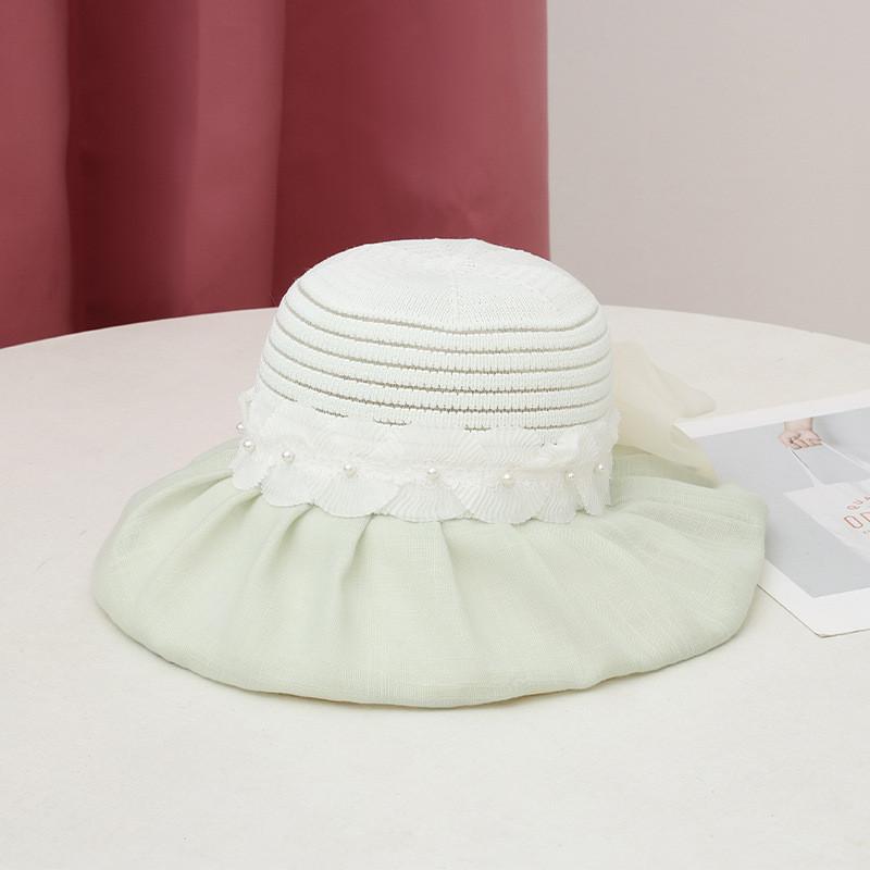 Summer Sun Protection Wide Brim Straw Hat With Breathable Lace And Adjustable Fit For Women