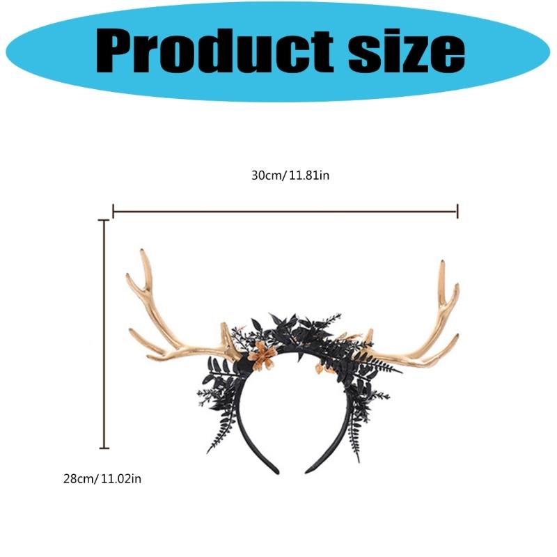 Enormous Reindeer Antlers Headbands For Holiday Incidents Soft Stretchable Fabric Design Family Costume Accessory Christmas Halloween Party Essential