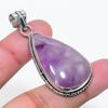 Natural Sage Amethyst Gemstone 925 Sterling Silver Jewelry Pendant 1.97" AP-15722