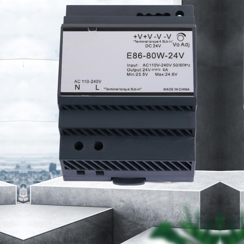 Compactly 80W DIN Rail Power Supply With DC24V Output And Wide AC110V-220V Input Ranges For Motors Drive LED Lighting