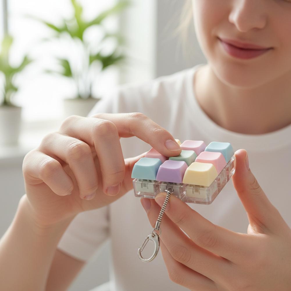 Fidget Decompression 1/4/5/9 Keyboard Key Toy Anti Stress Finger Keyboard Games For Adults Antistress Toys Games Keychain