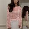 Manufacturer 2026 Loose Sexy Spice Girl Wool Sequined Top Long Sleeve Hollow Pullover Knitted Sweater