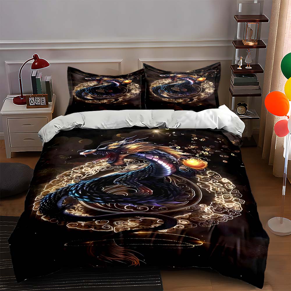 

Fiery dragon swirl Bedding Duvet cover sets Duvet covers Pillowcases gifts (1 * Duvet Cover 2 * Pillowcases, without duvet insert) 135x200cm