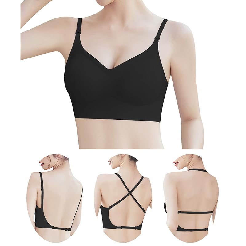 

[Tophana] bra Show your back seamless bra [Innovative back opening [U] structure and attractive 3-way strap] non-wire Show your shoulders Various ways