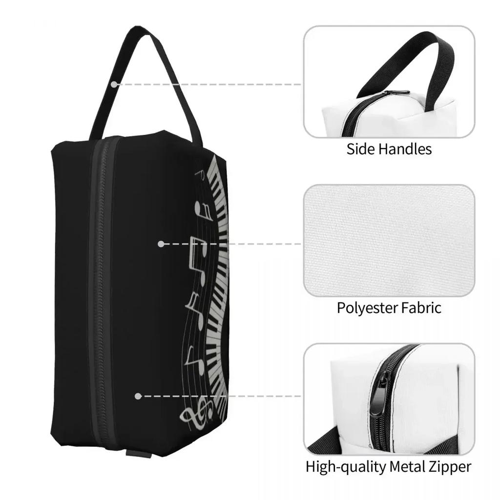Piano Fantasy Kosmetiktasche Damen Niedlich Große Kapazität Mode Musiknote Make-up Tasche Beauty Aufbewahrung Toilettentaschen