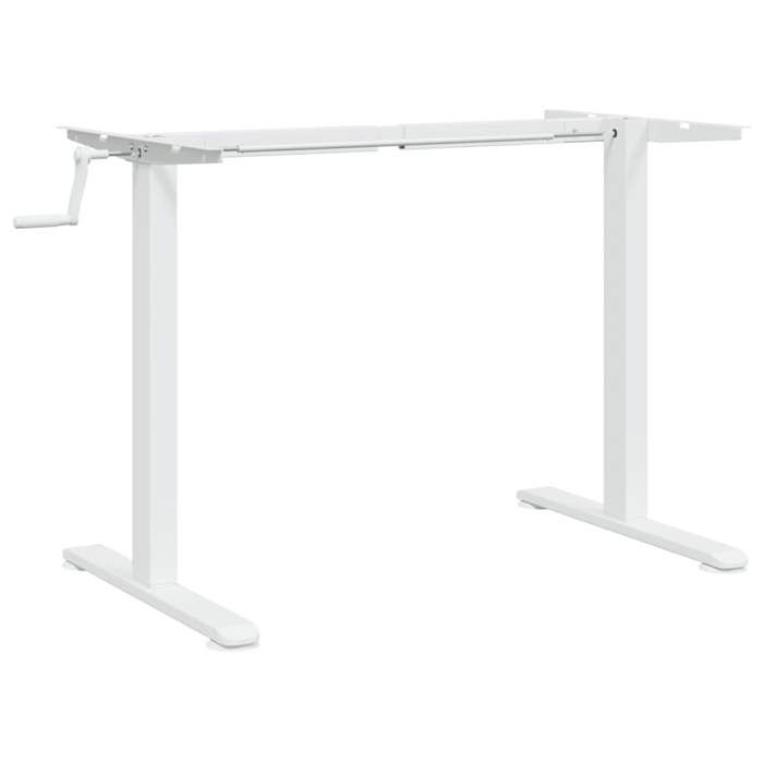 VidaXL Cadre de Bureau Debout, Pieds de Bureau avec Hauteur Réglable, Cadre de Table avec Poignée Tournante Intérieur, Blanc 4005340