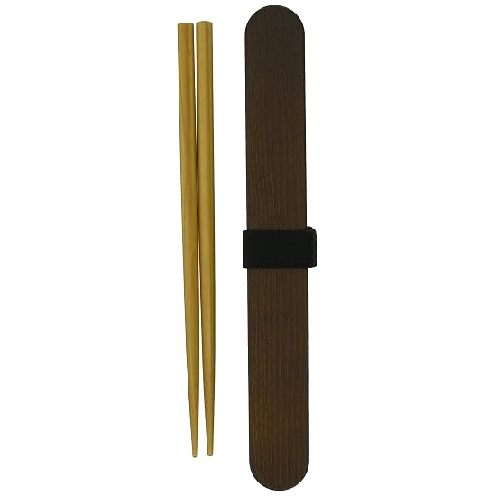 Tatsumiya Chopstick Case Set 19cm Magewappa Made in Japan Dark Brown B08S7Q35RN