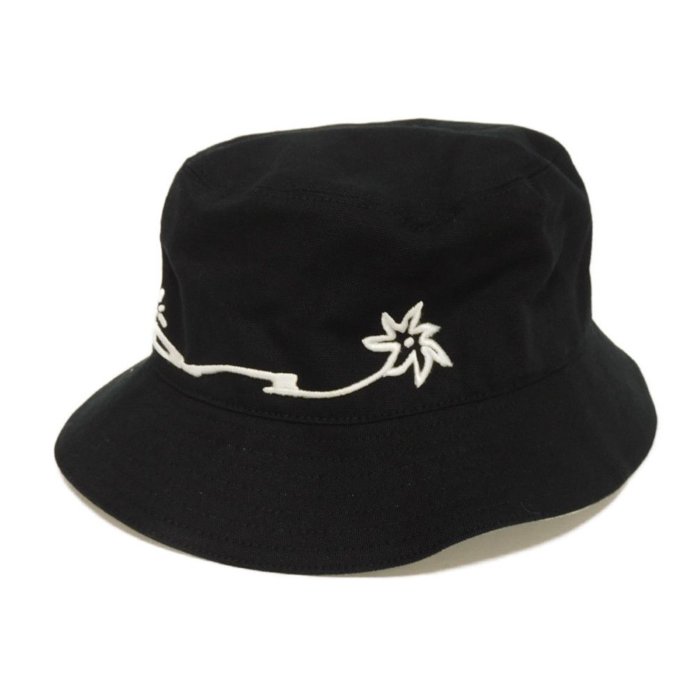 Used Travis Scott Cactus Jack Bob Bucket Hat (10656) 033C906U4511 7919 Medium 23.2" Logo Embroidery Oblique Black Men's
