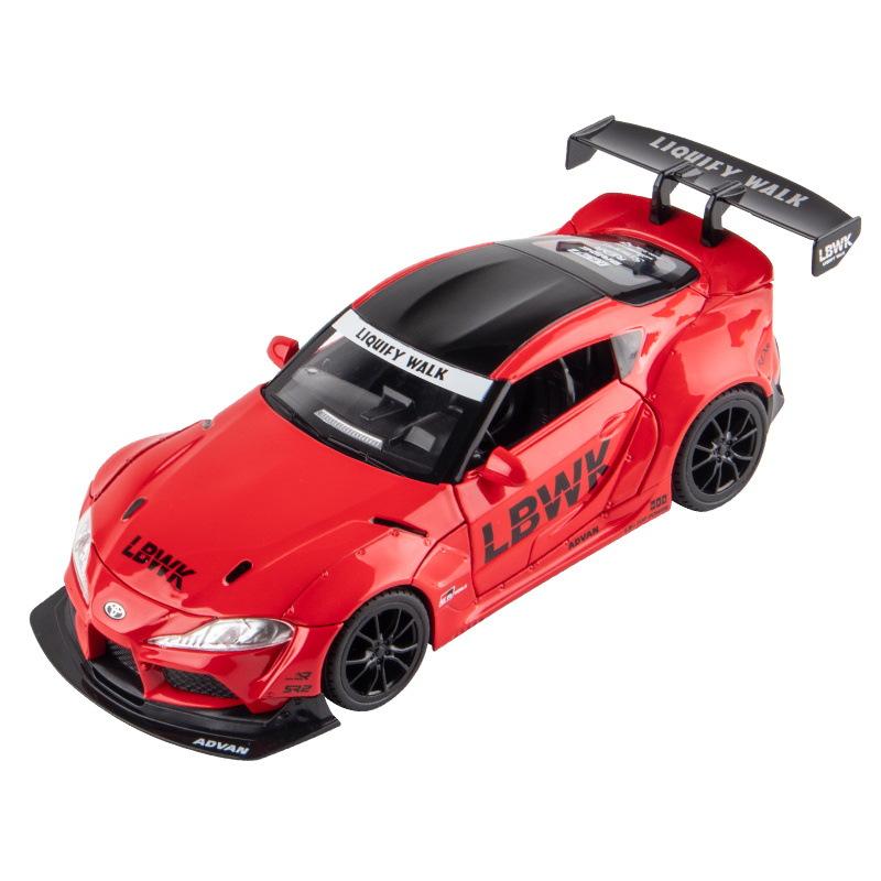 

1/22 Toyota Supra Сплав Литой Гоночный Автомобиль Модель Симуляция Звук и Свет Игрушка Настольные Украшения Праздничный Подарок для Детей
