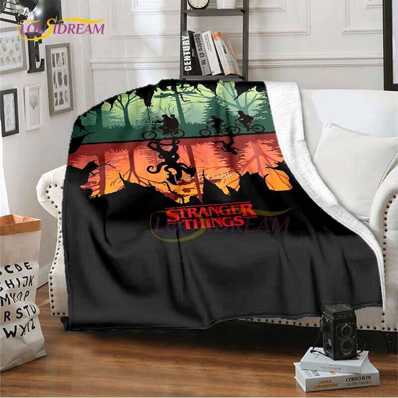 

Hot Netflix Movie Stranger Things Blankets for Beds Soft Flannel Blanket Queen Size Home Decor Bedding Cover Kids Gift Picnic 100x150cm