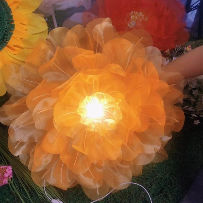 Peony Flower Atmosphere Flower Lamp Decorative Flower Creative Silk Eugen Floor Lamp Living Room Finished Product Pure Handmade