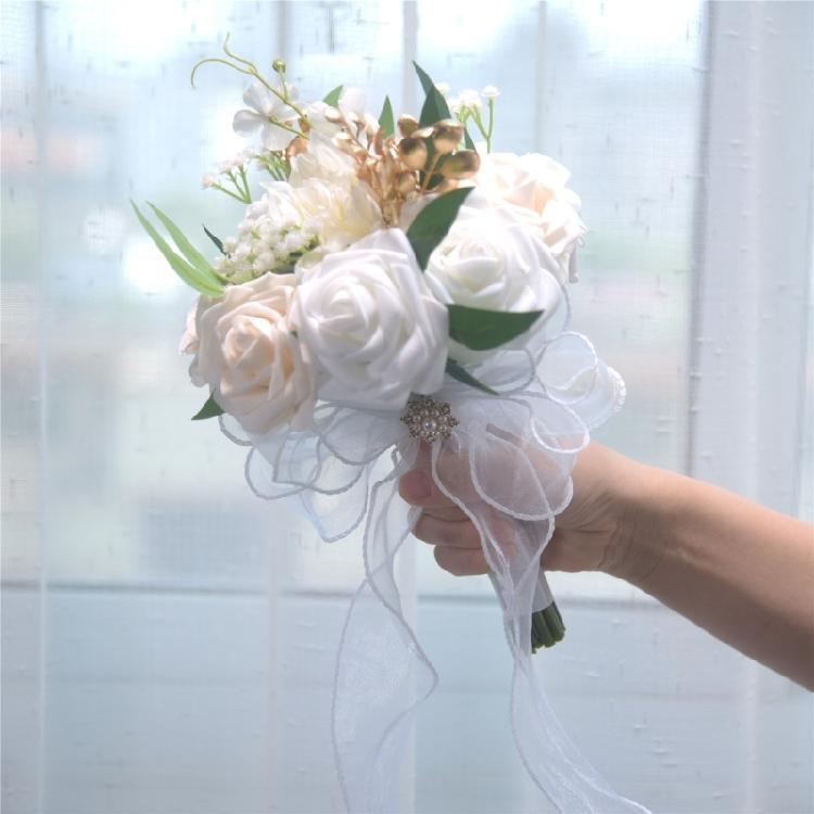 Decoration Wedding Bouquet Artificial Flowers Bride Handmade Durability Bouquet for Wedding Party Home Table Decoration