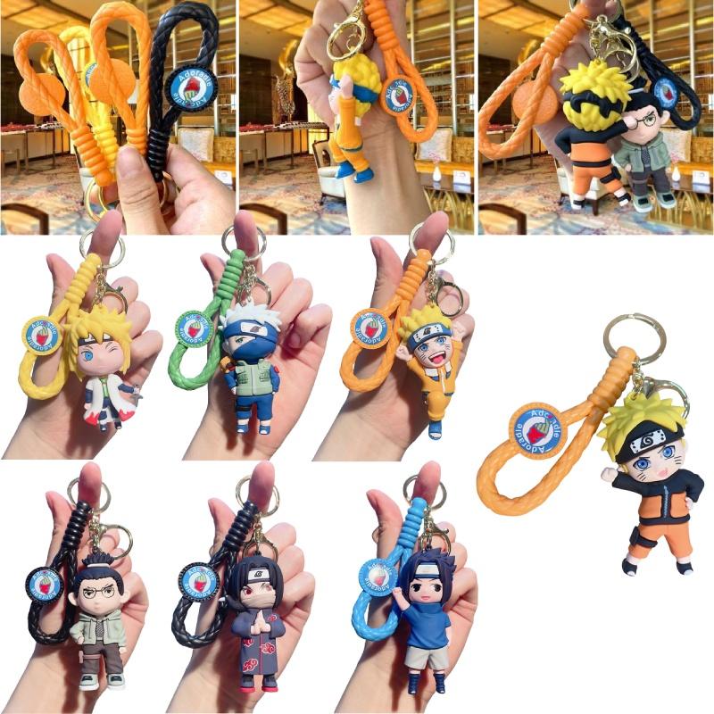 Naruto Anime Sasuke Keyring Pendant Doll Pvc Figure Toy Bag Keychain Decor Gift
