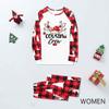 Women's Mom Christmas Plaid Print Family Matching Long-Sleeved Top + Pants Set