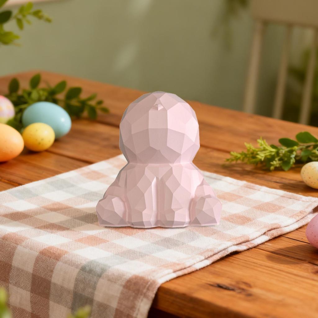 Bunny Silicone Mold Geometric Facet Cute Thanksgiving 3D Silicone Mould Bunny Shaped Mold For Holiday Party Offices Home Room