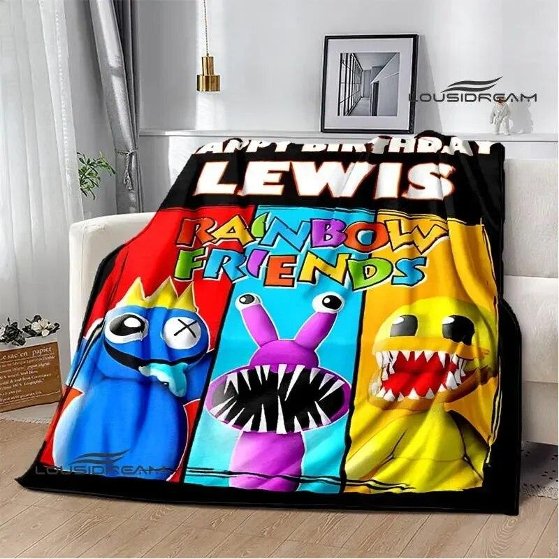 Game Rainbow Friends Cartoon Printed Blankets Warm Flange Blanket Picnic Blanket Blankets for Beds Bed Linings Birthday Gift