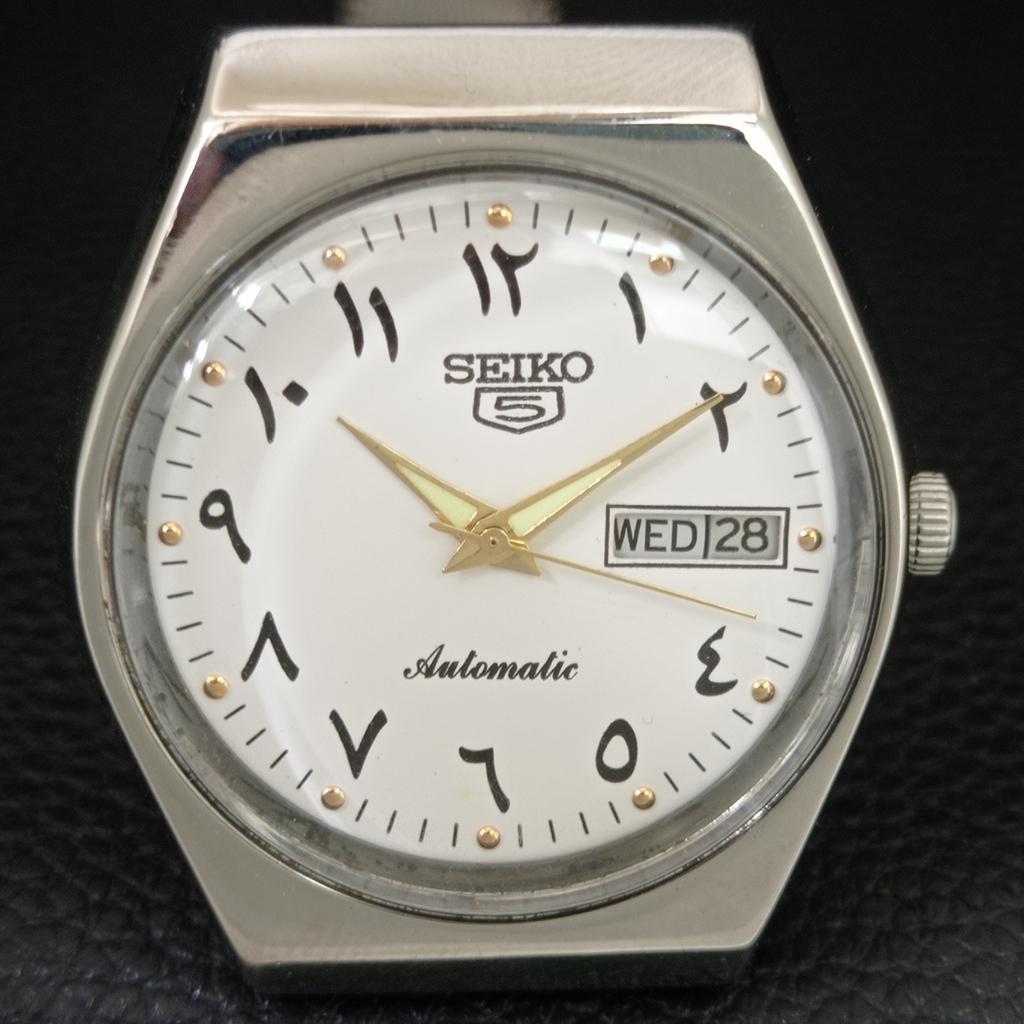 VINTAGE SEIKO 5 AUTOMATIC 6309A JAPAN MENS GOLDEN COLOR DIAL WATCH A705537-1