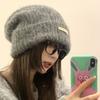 Fleece Autumn and Winter Wool Stacking Hat Big Head Circumference Versatile Casual Cold Hat Warm Hat Couple Ear Protection Knitted Hat