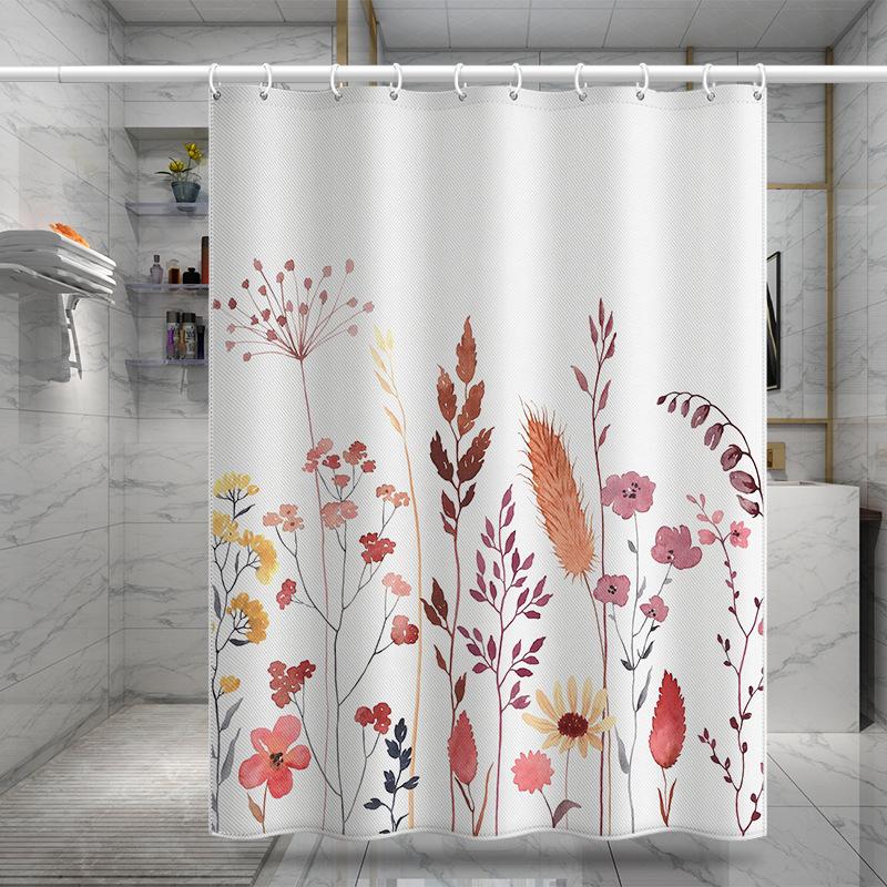 Bathroom Thickened Waterproof Curtain Mildew Proof Shower Curtain Shower Partition Curtain Shower Curtain Bathroom Curtain Free Perforation