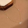 18K Goldplattierte S925 Sterling Silber Zirkon Anhänger Halskette - Minimalistisches Quasten Design für Damen