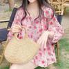 Shop Women Flower Arm Cover Puff Blouse 77 Won Wbl Wfp4612