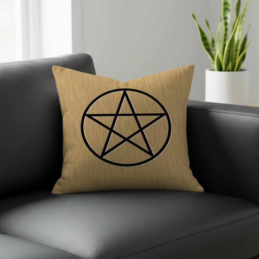 P-Pentagram Cushion Cover Natural Linen Pillowcase Set, All-In-One Decor For Sofa, Bedroom & Chair