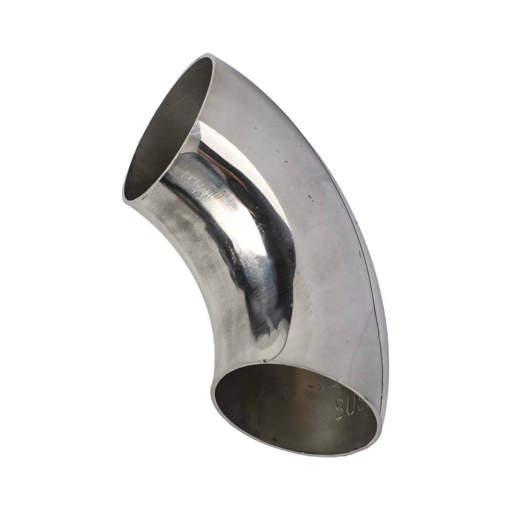 Stainless Steel 304 1.5D Bending Radius Exhaust Elbow 90 Degree Pipe Fitting for Automotive Exhaust and Intake Pipes 34-102mm