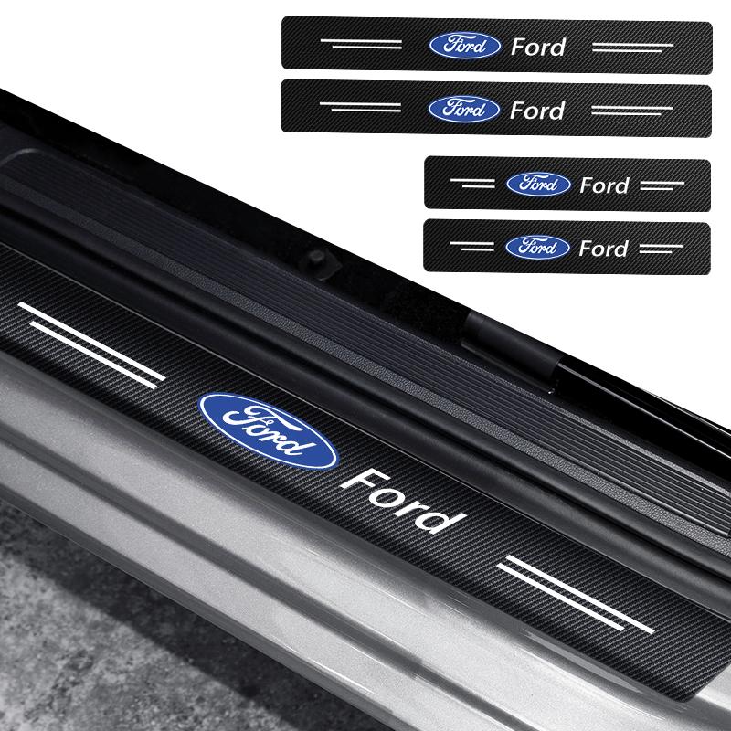 Car Door Sill Scuff Plate Decor Carbon Fiber Stickers For Ford Mondeo MK1 MK2 MK3 MK4 MK5