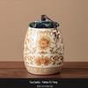 Ru Kiln Tea Caddy Set with Rattan Design