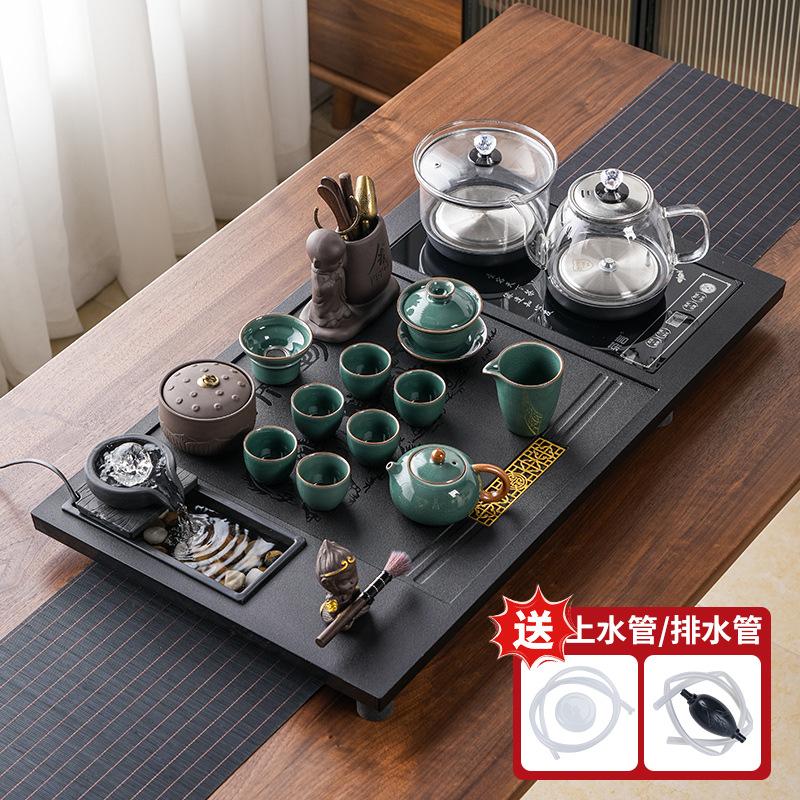 new automatic tea set ceramic household integrated flowing water tea tray kung fu imitation Wujinshi tea table