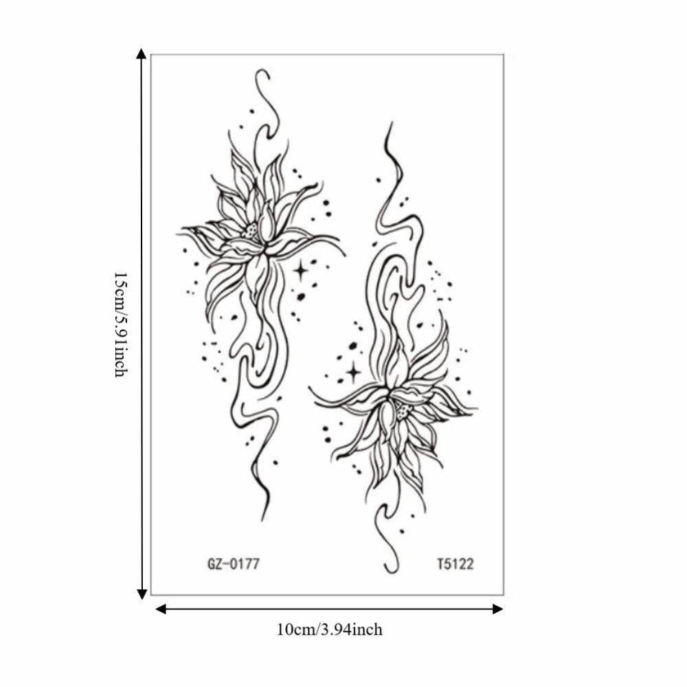 Elegant Temporary Tattoo Stickers Long-lasting Body Art Tattoo Flower Tattoo Stickers Party