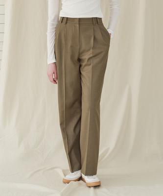 AUTHENTI [-5Cm Short Version Added] Wool Blend Slacks_Beige