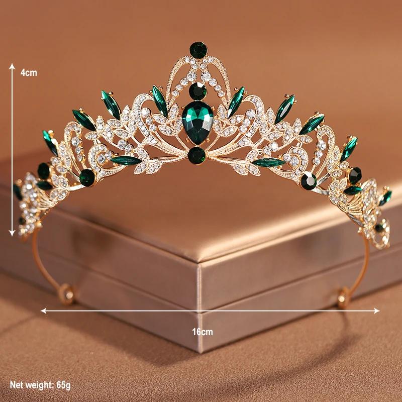 Bridal Headwear Gold-Colour Women s Full Of Classical Temperament Wedding Crown Girl Birthday Dazzling Tiaras
