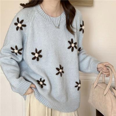 Suéter para Mujer Otoño Invierno Jersey Cálido de Punto Elástico Manga Larga Oversize Tops