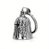 1Pc Black/Red/Blue Cross Guardian Bell Biker Bell, Motorcycle Bell Lucky Charm, Zinc Alloy Motorcycle Bell, Lucky Bell Keychain