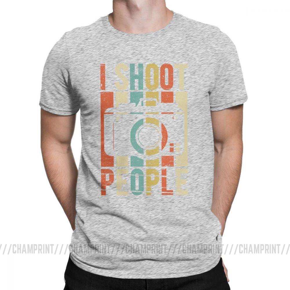 Men S Vintage Shoot People Photographer T Shirt Novelty 100 Cotton Tee Shirt Short Sleeve T